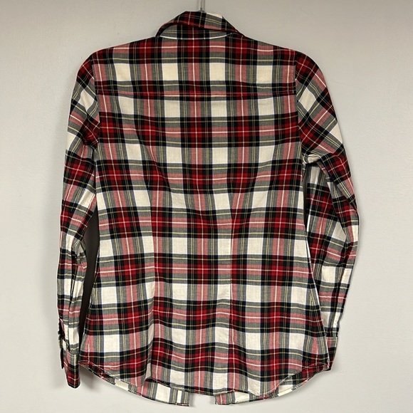 J.Crew 'Perfect Fit' Blue Red Plaid Cotton Button Down Long Sleeve Shirt, XS - Picture 4 of 7